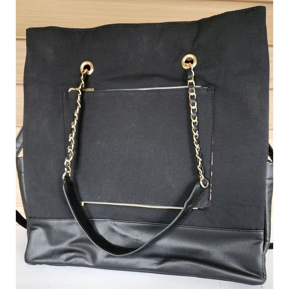 G.I.L.I Large Black Canvas Laptop Bag